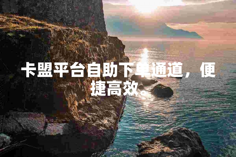卡盟平台自助下单通道，便捷高效。