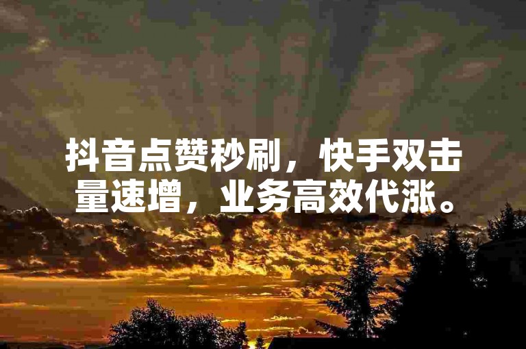 抖音点赞秒刷，快手双击量速增，业务高效代涨。