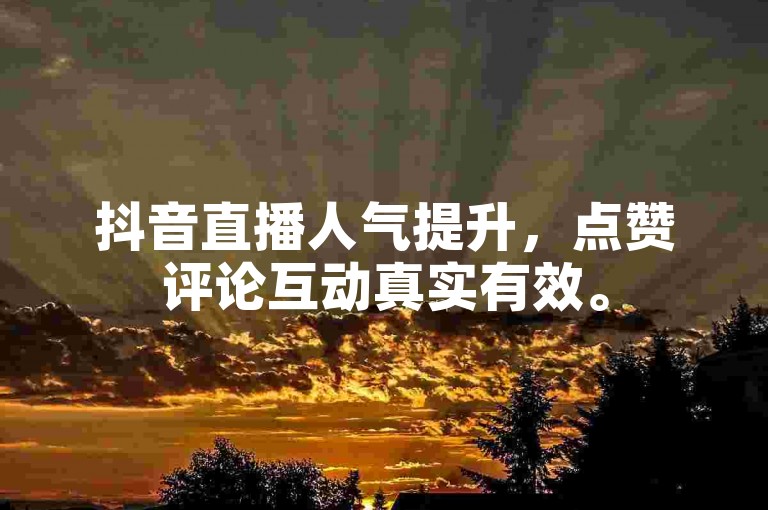 抖音直播人气提升，点赞评论互动真实有效。
