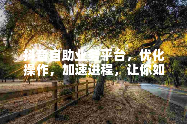 抖音自助业务平台，优化操作，加速进程，让你如虎添翼！