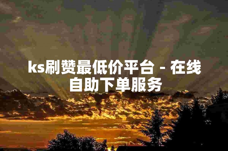 ks刷赞最低价平台 - 在线自助下单服务