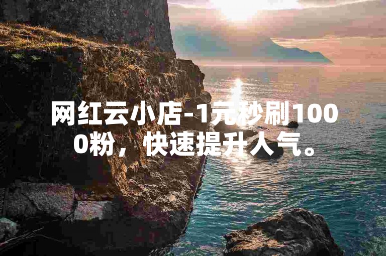 网红云小店-1元秒刷1000粉，快速提升人气。