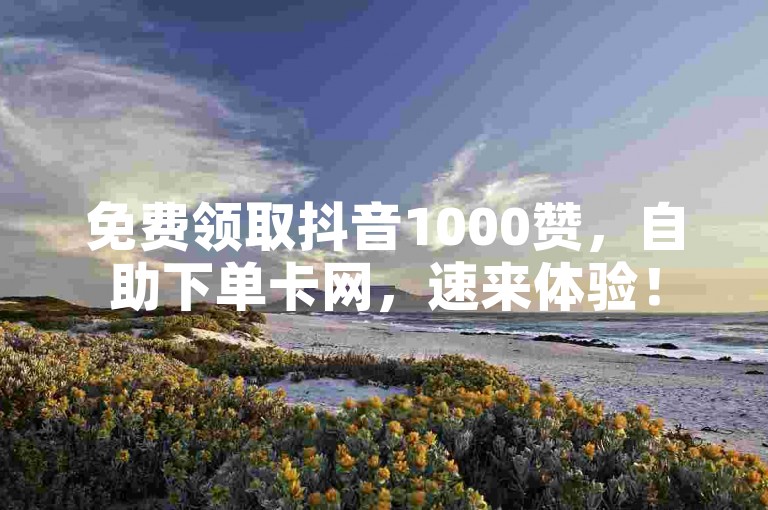 免费领取抖音1000赞，自助下单卡网，速来体验！