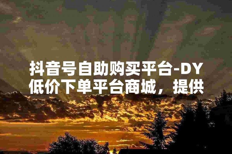抖音号自助购买平台-DY低价下单平台商城，提供便捷服务。