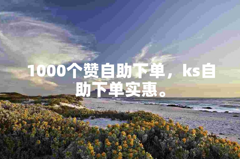 1000个赞自助下单，ks自助下单实惠。