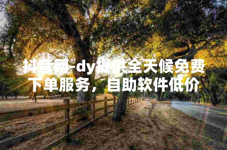 抖音网-dy提供全天候免费下单服务，自助软件低价高效。