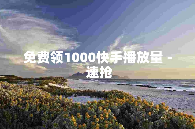免费领1000快手播放量 - 速抢500播放量