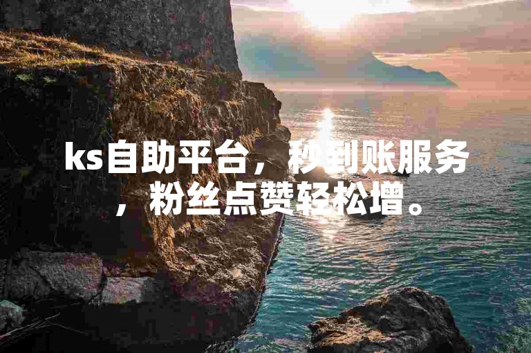 ks自助平台，秒到账服务，粉丝点赞轻松增。