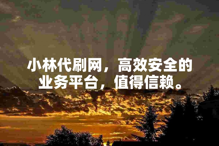 小林代刷网，高效安全的业务平台，值得信赖。