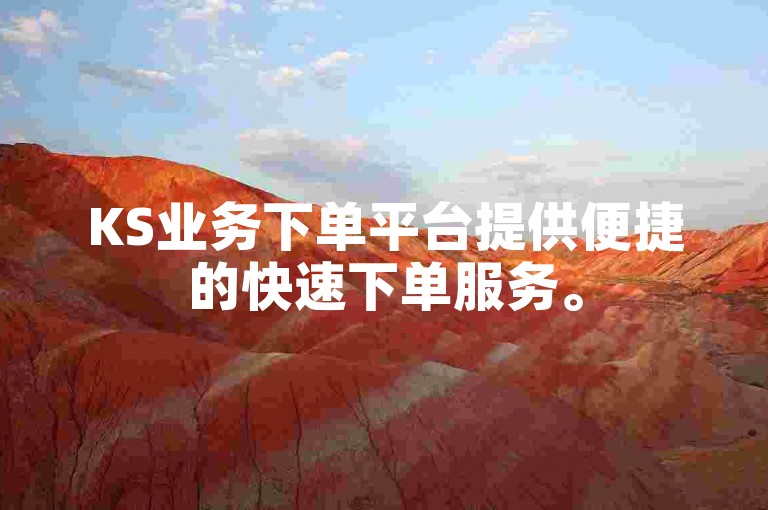 KS业务下单平台提供便捷的快速下单服务。