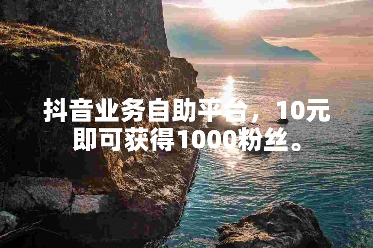 抖音业务自助平台，10元即可获得1000粉丝。