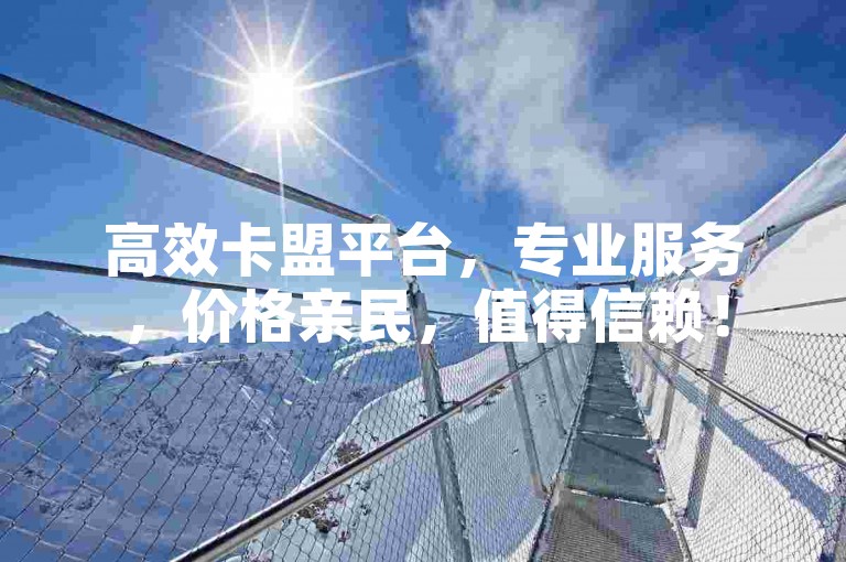 高效卡盟平台，专业服务，价格亲民，值得信赖！