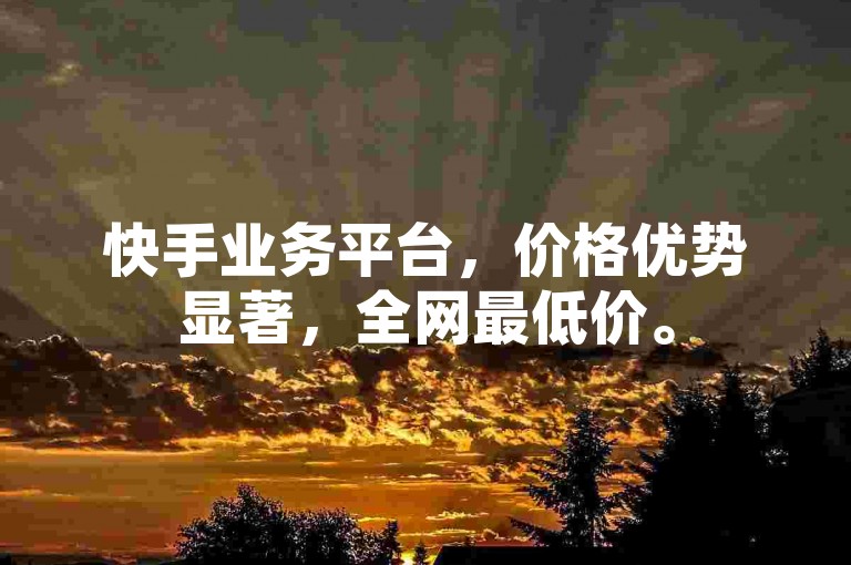 快手业务平台，价格优势显著，全网最低价。
