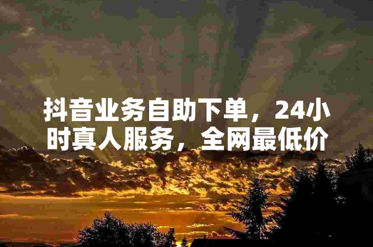 抖音业务自助下单，24小时真人服务，全网最低价。