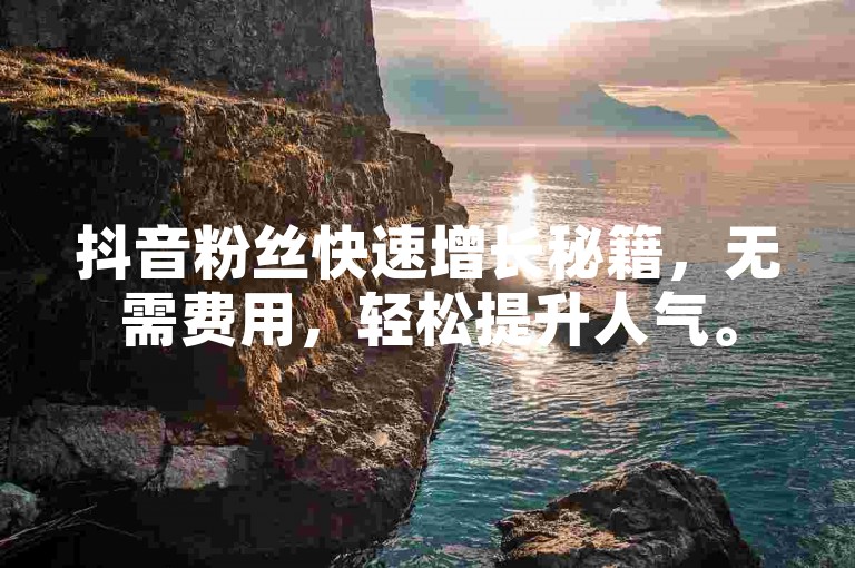 抖音粉丝快速增长秘籍，无需费用，轻松提升人气。