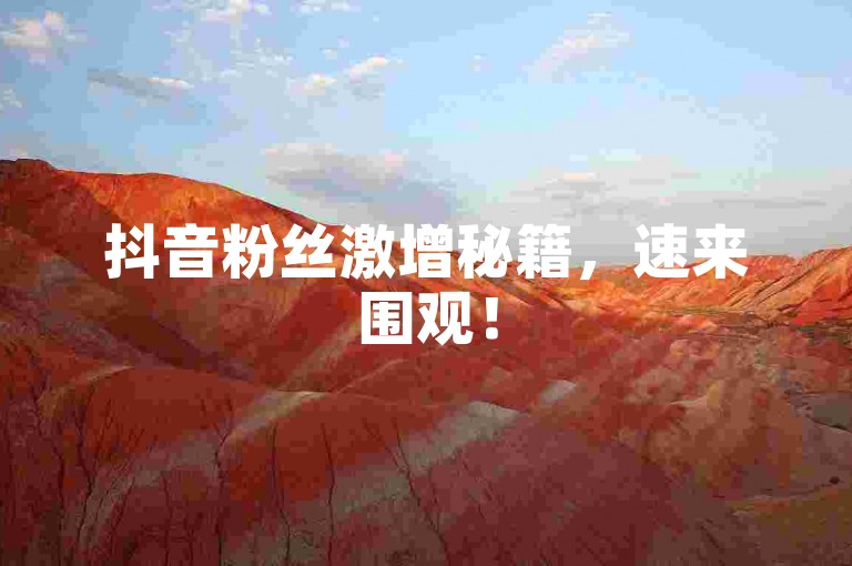 抖音粉丝激增秘籍，速来围观！