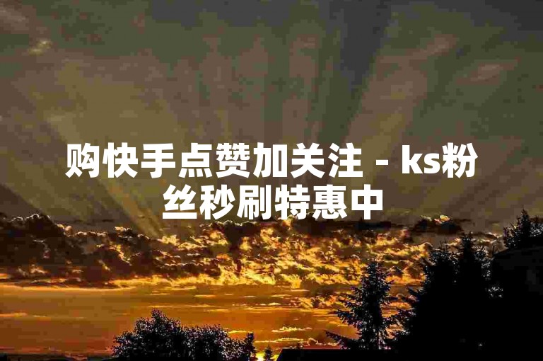 购快手点赞加关注 - ks粉丝秒刷特惠中