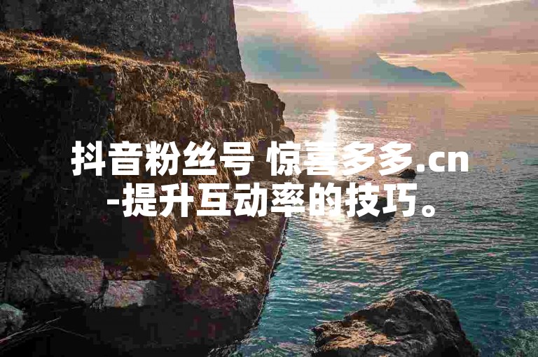 抖音粉丝号 惊喜多多.cn-提升互动率的技巧。