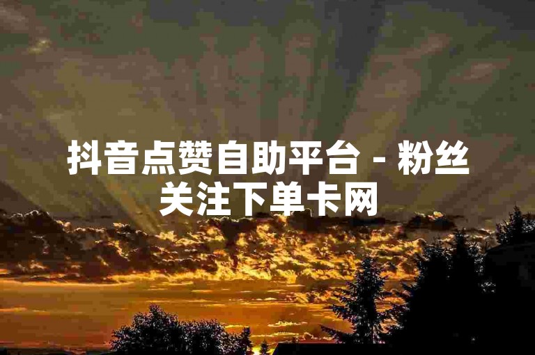 抖音点赞自助平台 - 粉丝关注下单卡网