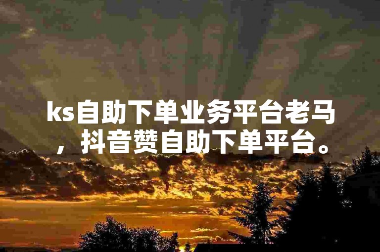 ks自助下单业务平台老马，抖音赞自助下单平台。