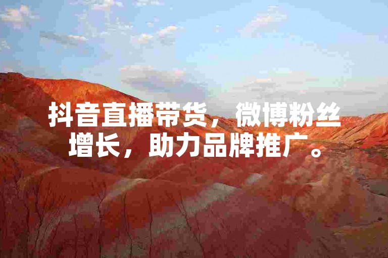 抖音直播带货，微博粉丝增长，助力品牌推广。