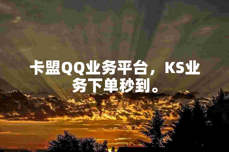 卡盟QQ业务平台，KS业务下单秒到。