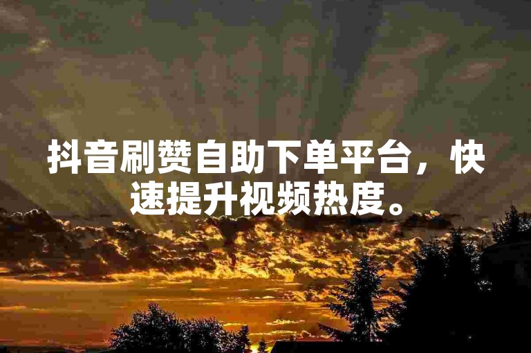 抖音刷赞自助下单平台，快速提升视频热度。