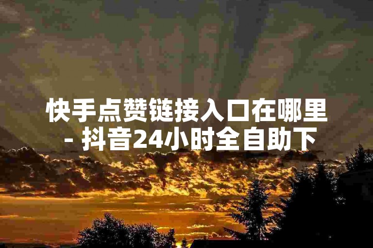 快手点赞链接入口在哪里 - 抖音24小时全自助下