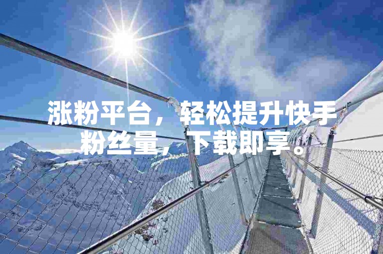 涨粉平台，轻松提升快手粉丝量，下载即享。