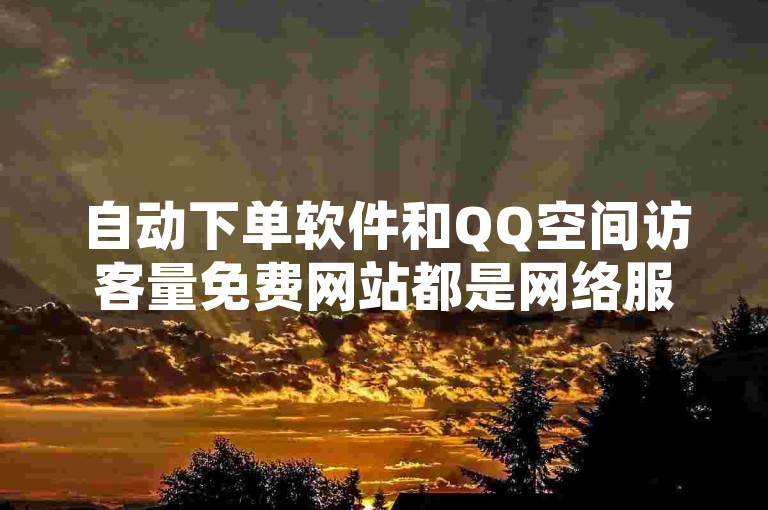 自动下单软件和QQ空间访客量免费网站都是网络服务的一种，但它们的功能和使用场景完全不同。