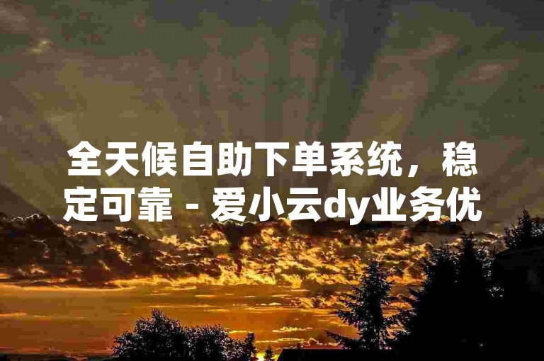 全天候自助下单系统，稳定可靠 - 爱小云dy业务优惠自助下单平台。