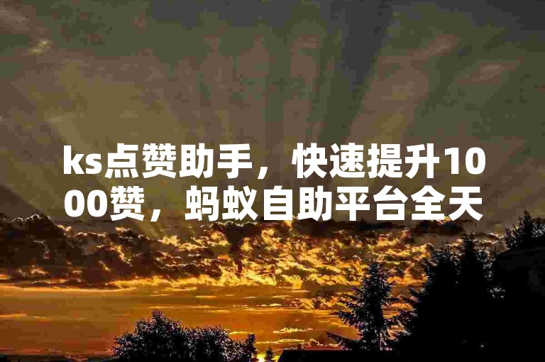 ks点赞助手，快速提升1000赞，蚂蚁自助平台全天候服务。