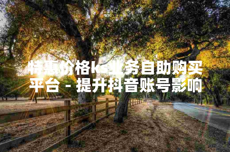 特惠价格ks业务自助购买平台 - 提升抖音账号影响力