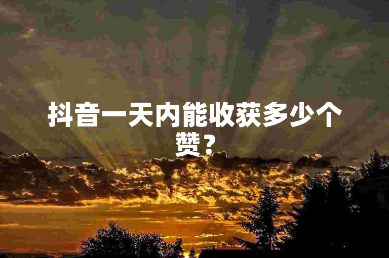 抖音一天内能收获多少个赞？