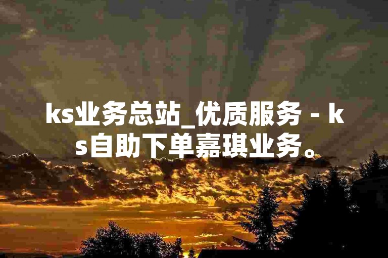 ks业务总站_优质服务 - ks自助下单嘉琪业务。