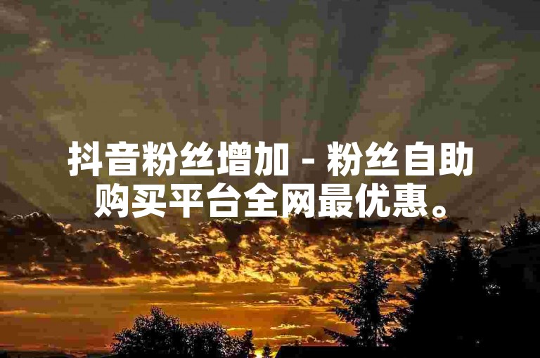 抖音粉丝增加 - 粉丝自助购买平台全网最优惠。