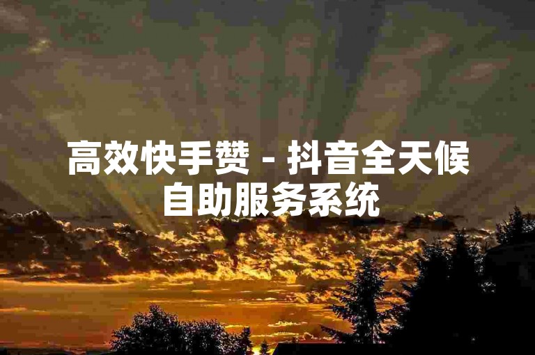 高效快手赞 - 抖音全天候自助服务系统