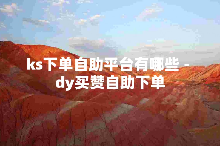 ks下单自助平台有哪些 - dy买赞自助下单