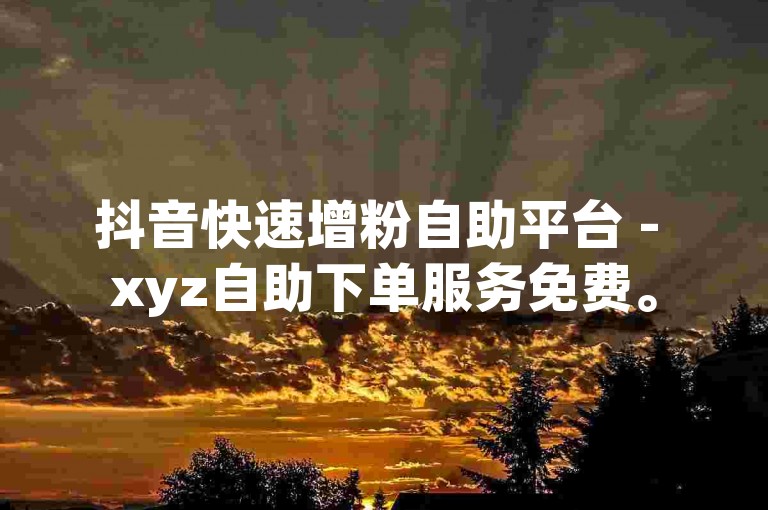 抖音快速增粉自助平台 - xyz自助下单服务免费。
