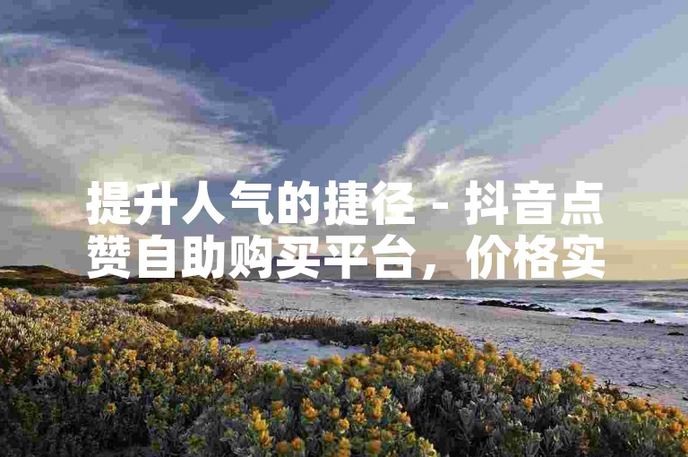提升人气的捷径 - 抖音点赞自助购买平台，价格实惠。