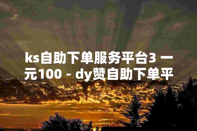 ks自助下单服务平台3 一元100 - dy赞自助下单平台网站个