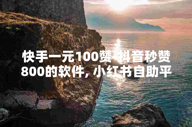 快手一元100赞-抖音秒赞800的软件, 小红书自助平台