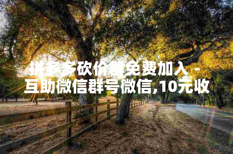 拼多多砍价群免费加入 - 互助微信群号微信,10元收500粉丝的账号。