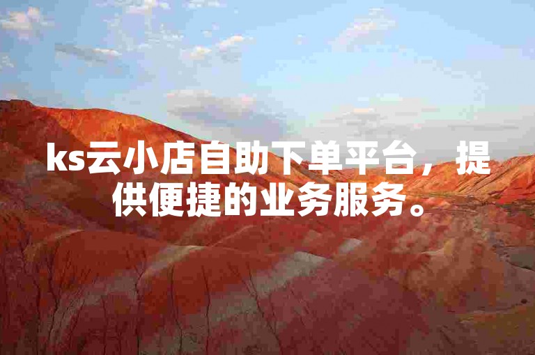 ks云小店自助下单平台，提供便捷的业务服务。