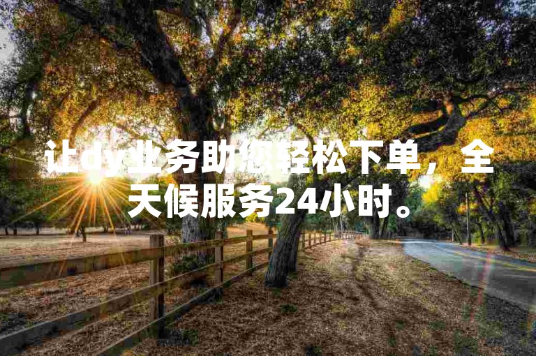 让dy业务助您轻松下单，全天候服务24小时。