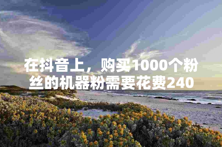 在抖音上，购买1000个粉丝的机器粉需要花费240元，这个价格是否合理呢？