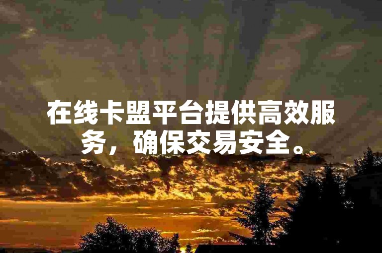 在线卡盟平台提供高效服务，确保交易安全。