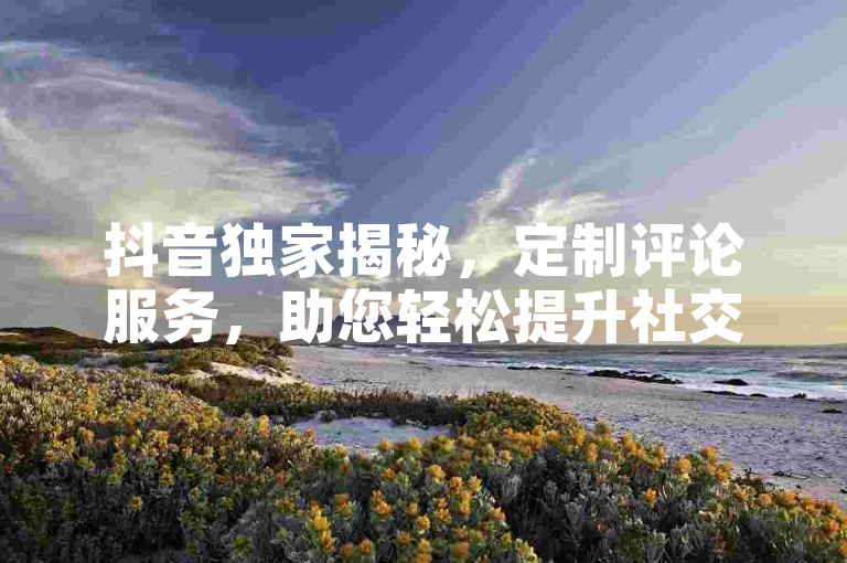 抖音独家揭秘，定制评论服务，助您轻松提升社交影响力！2025必备技能。