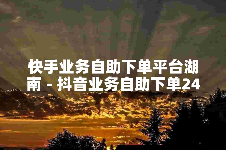 快手业务自助下单平台湖南 - 抖音业务自助下单24小时