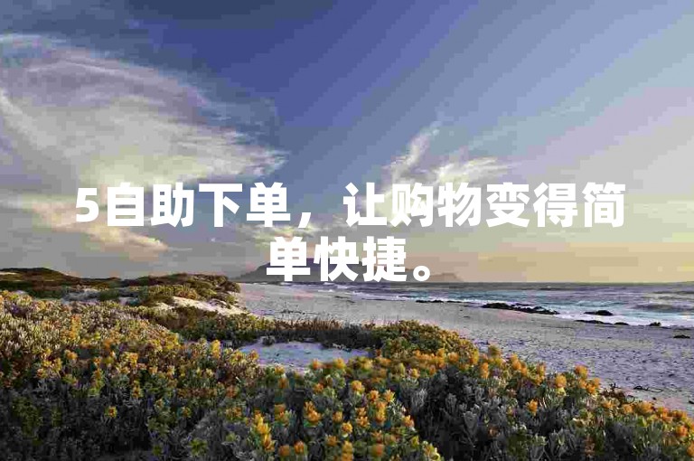 5自助下单，让购物变得简单快捷。